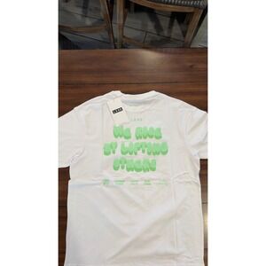 LSKD Together We Rise FLXCotton Oversized Tee White Solar Lime NEW NWT Mens L